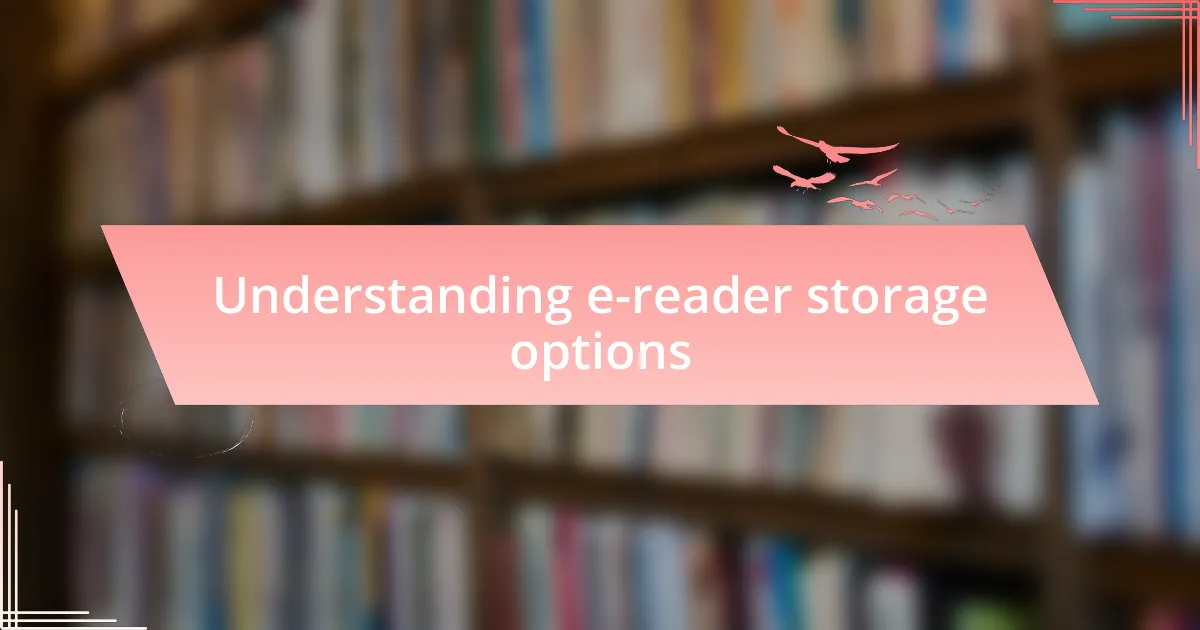 Understanding e-reader storage options